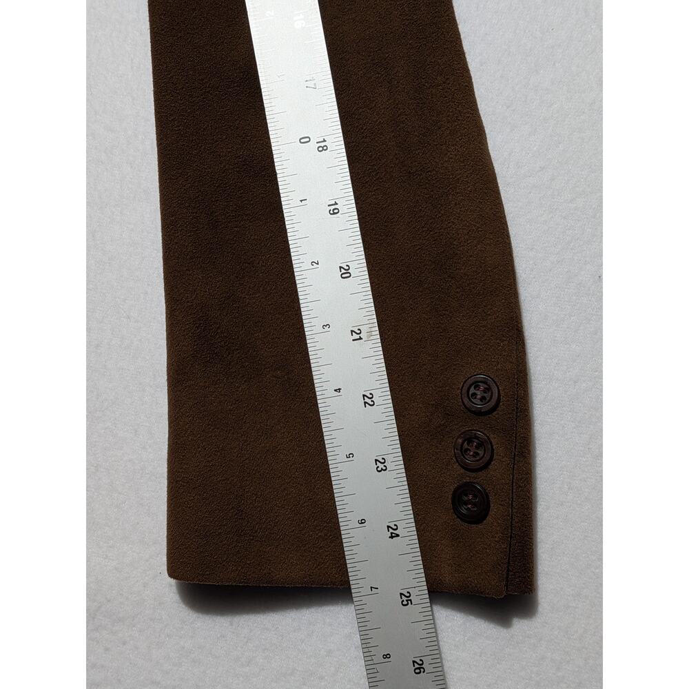 Vintage Halston Faux Suede Blazer – Neiman Marcus – Brown‎ – Men's M (Est.) - Picture 12 of 16